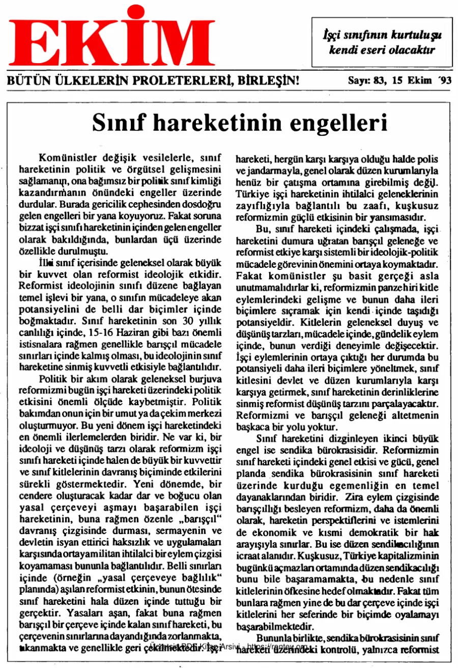 Ekim Sayı 083 - 15 Ekim 1993 kapak görseli