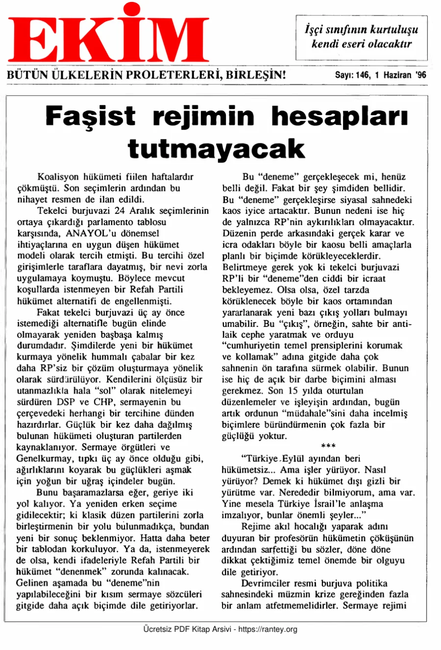 Ekim Sayı 146 - 01 Haziran 1996 kapak görseli