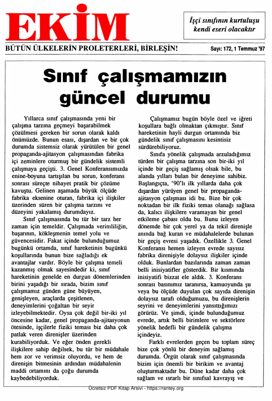 Ekim Sayı 172 - 01 Temmuz 1997 kapak görseli