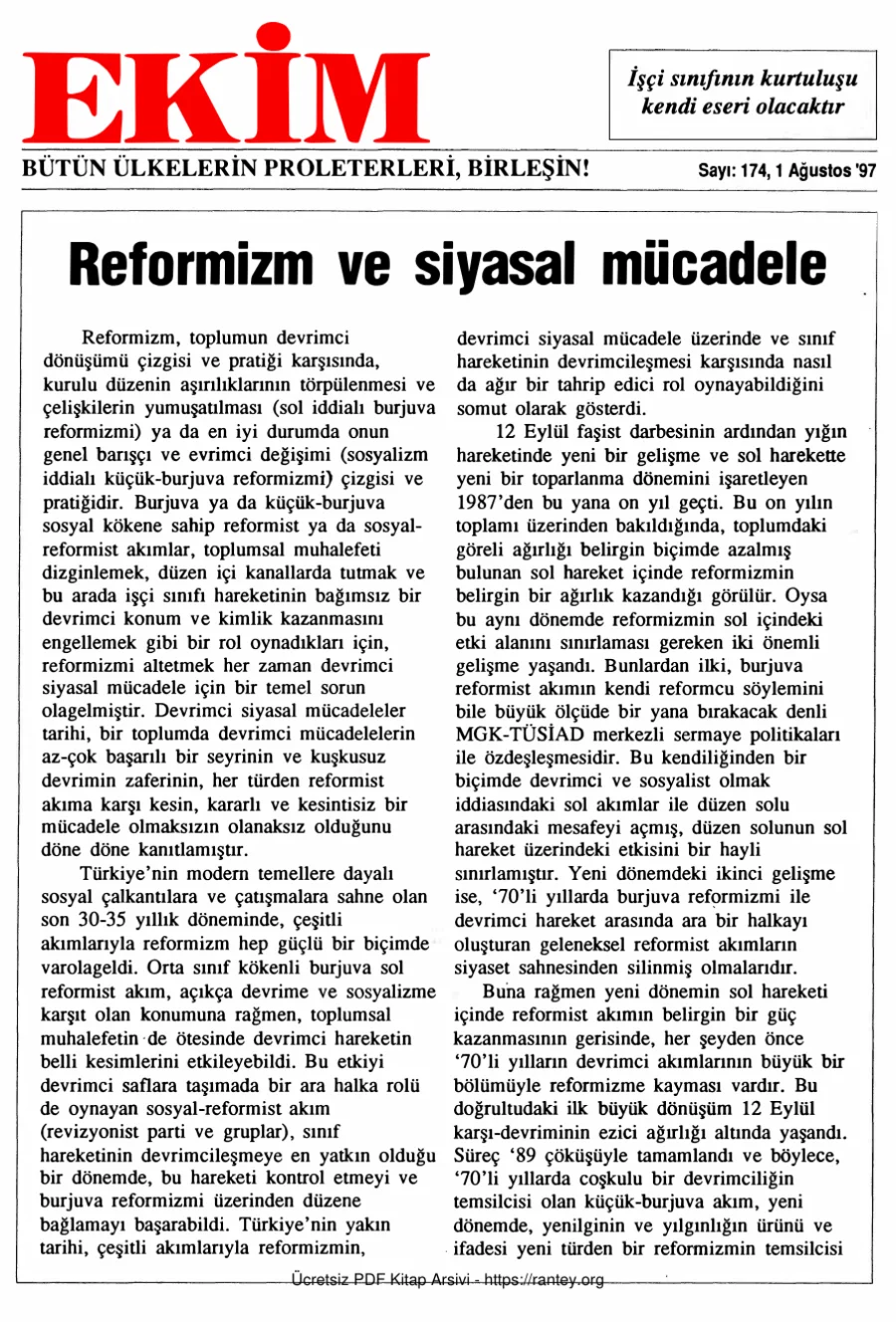 Ekim Sayı 174 - 01 Ağustos 1997 kapak görseli