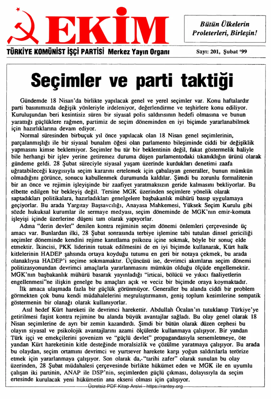 Ekim Sayı 201 - Şubat 1999 kapak görseli