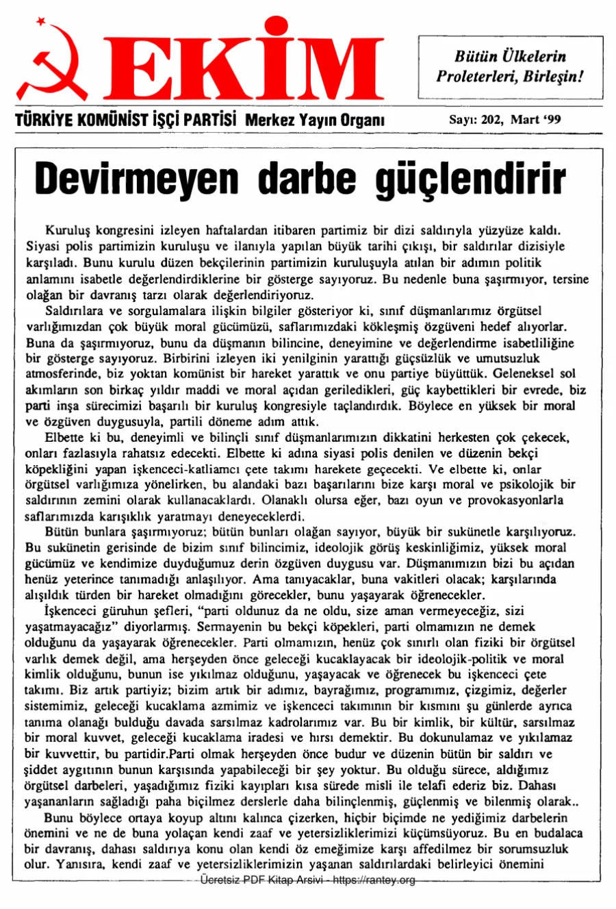 Ekim Sayı 202 - Mart 1999 kapak görseli