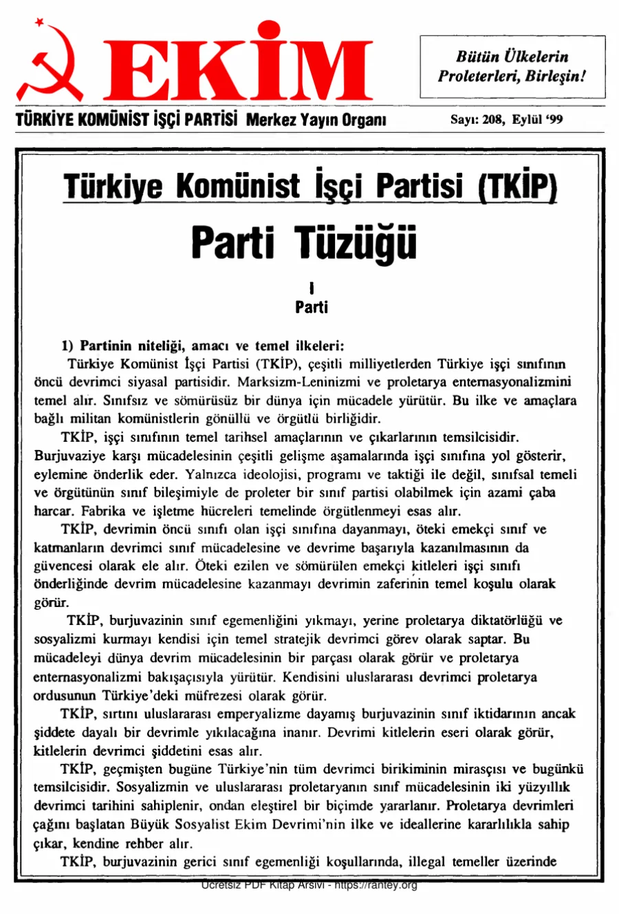 Ekim Sayı 208 - Eylül 1999 kapak görseli