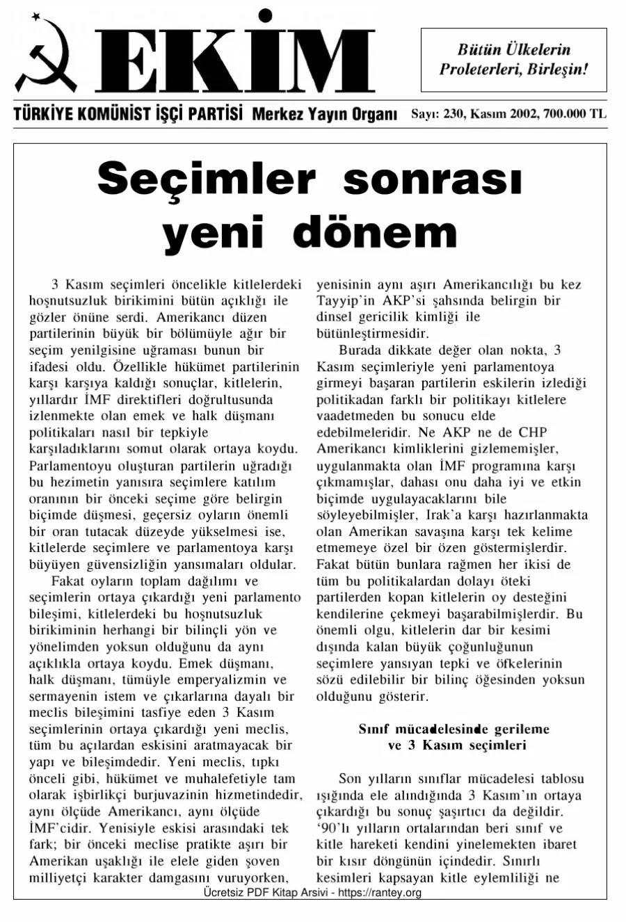 Ekim Sayı 230 - Kasım 2002 kapak görseli