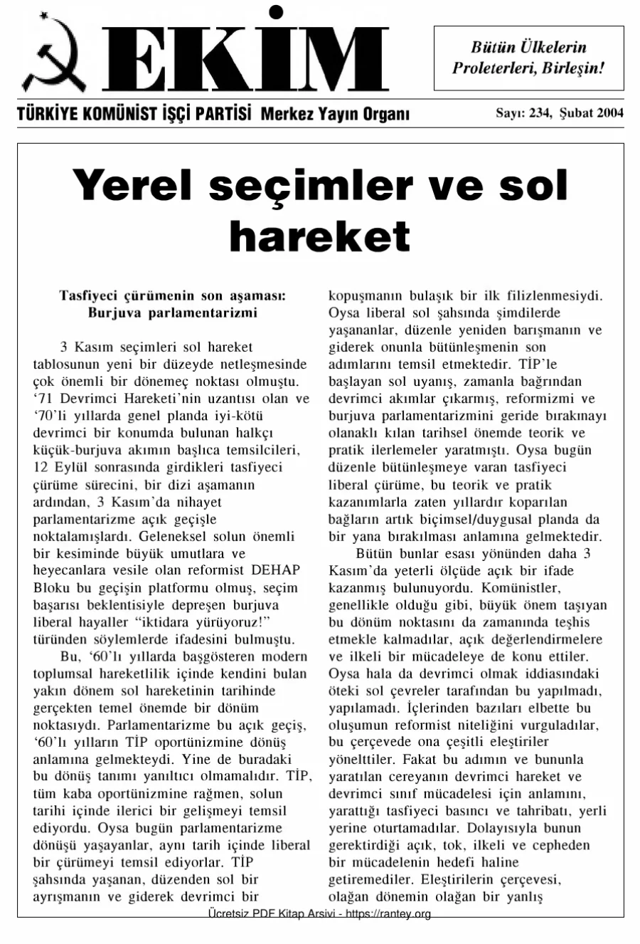 Ekim Sayı 234 - Şubat 2004 kapak görseli