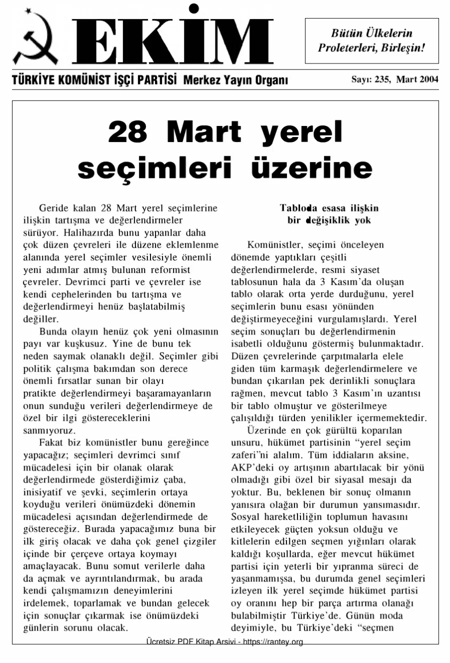 Ekim Sayı 235 - Mart 2004 kapak görseli