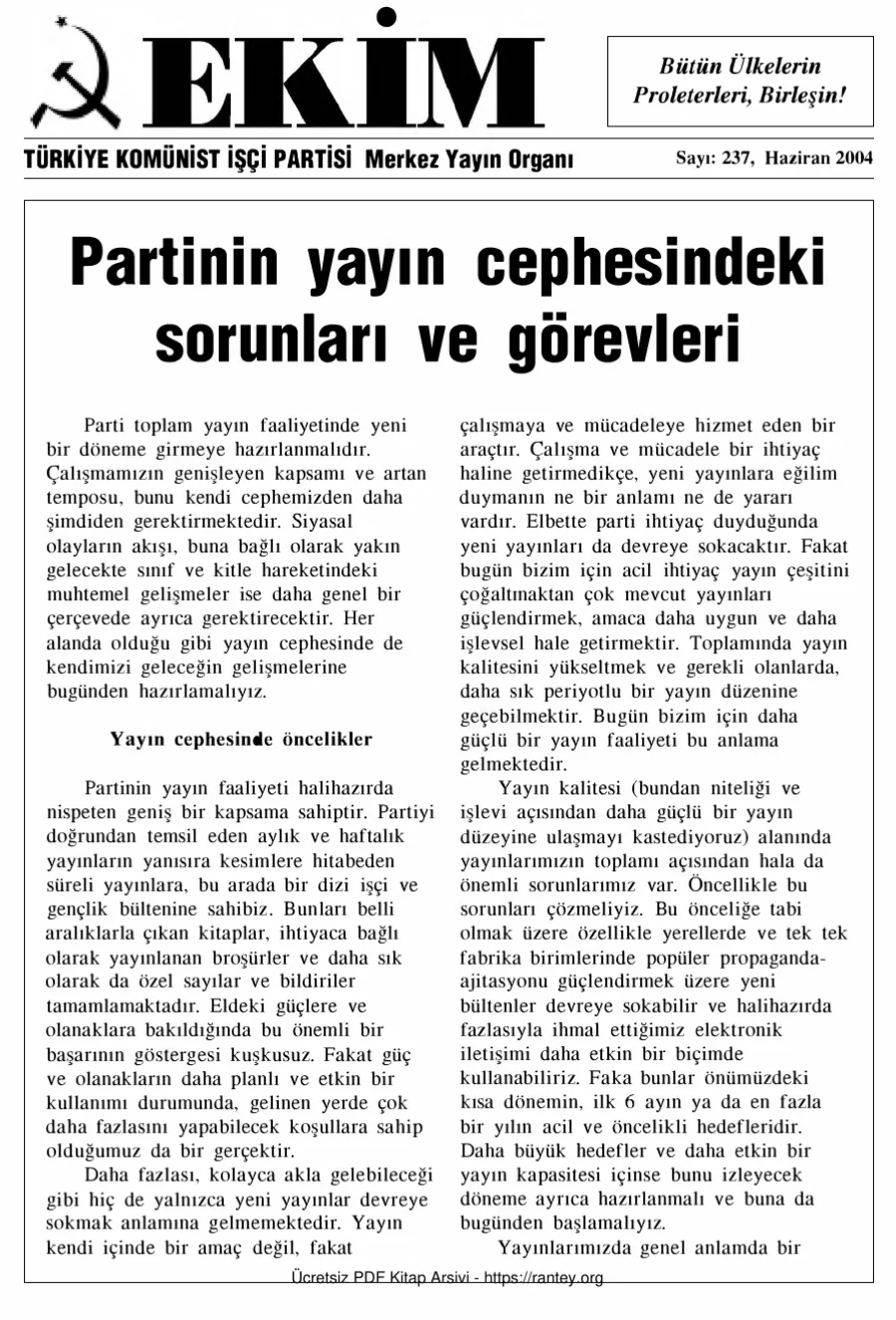 Ekim Sayı 237 - Haziran 2004 kapak görseli