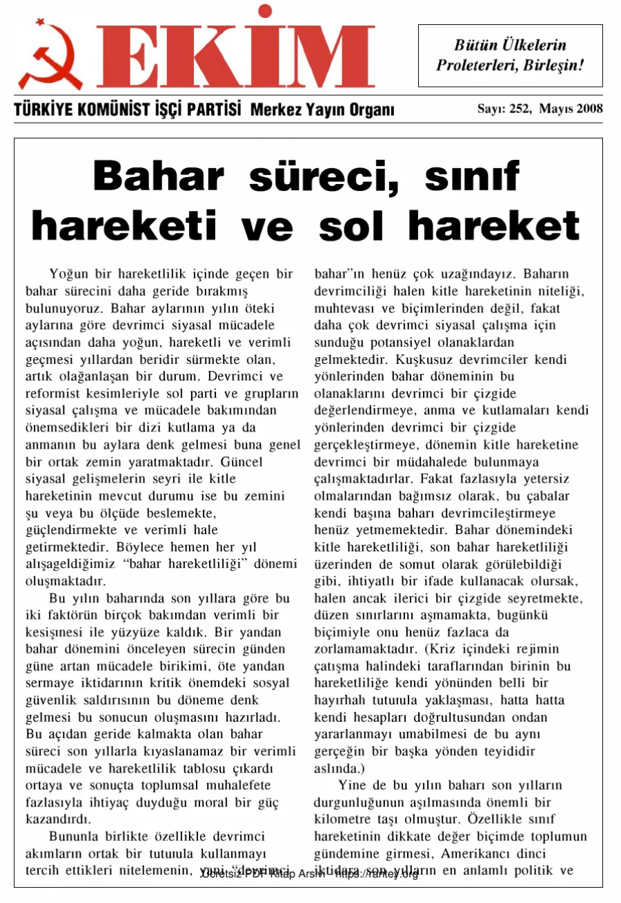 Ekim Sayı 252 - Mayıs 2008 kapak görseli