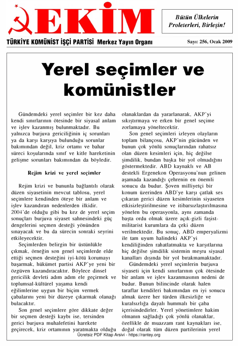 Ekim Sayı 256 - Ocak 2009 kapak görseli