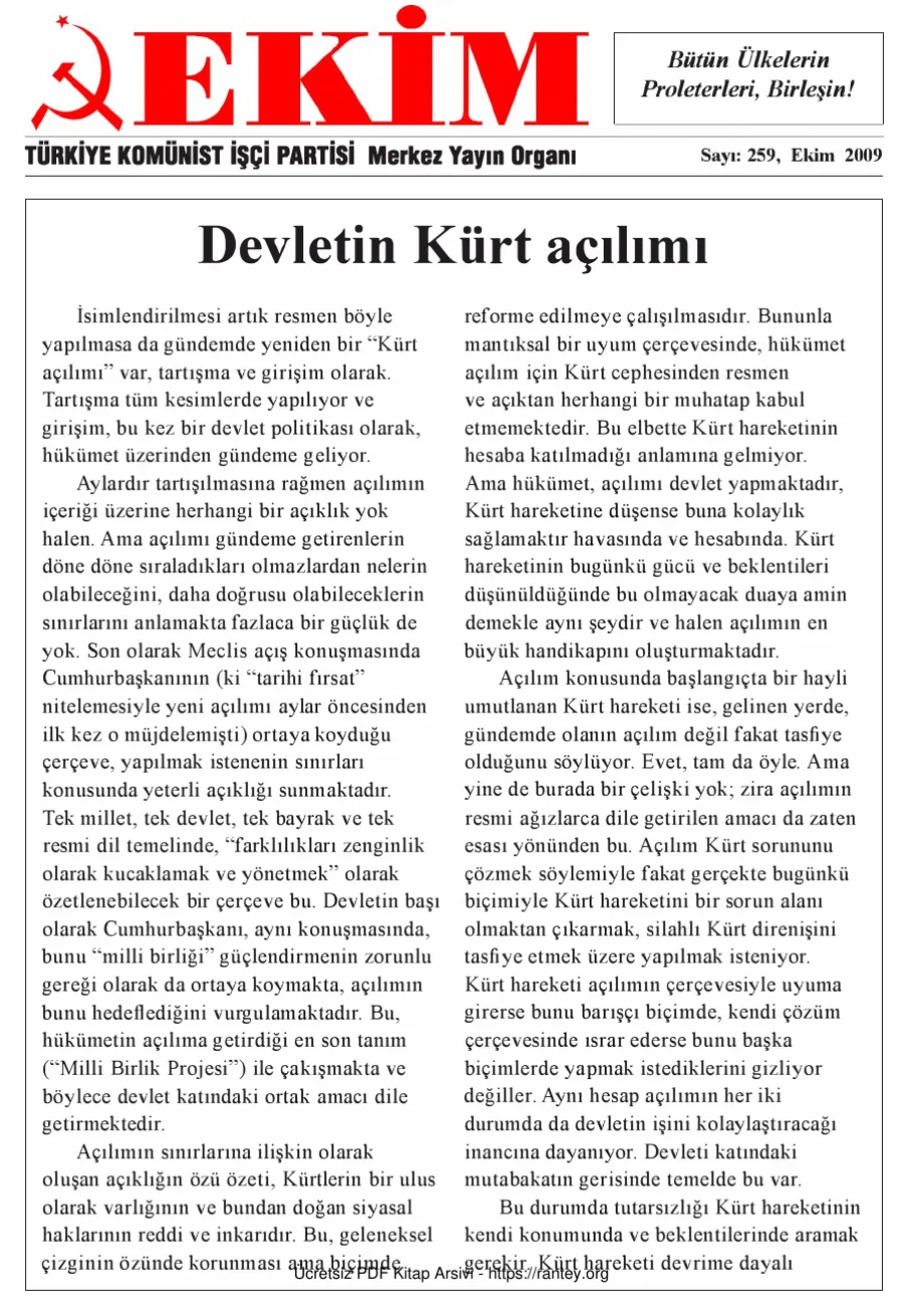 Ekim Sayı 259 - Ekim 2009 kapak görseli