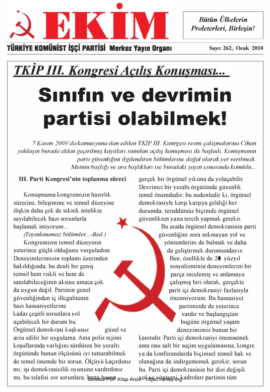 Ekim Sayı 262 - Ocak 2010 kapak görseli