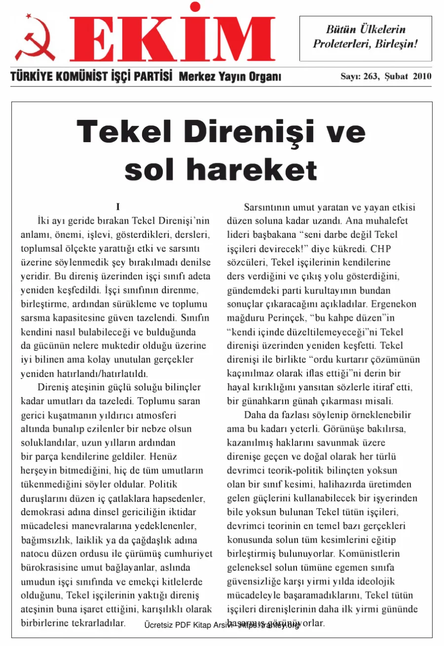 Ekim Sayı 263 - Şubat 2010 kapak görseli