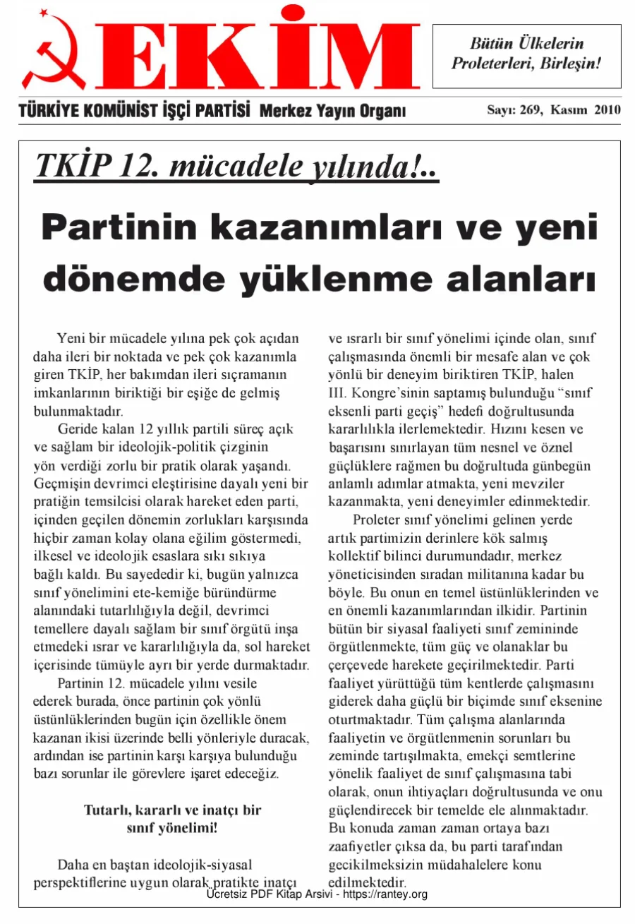 Ekim Sayı 269 - Kasım 2010 kapak görseli