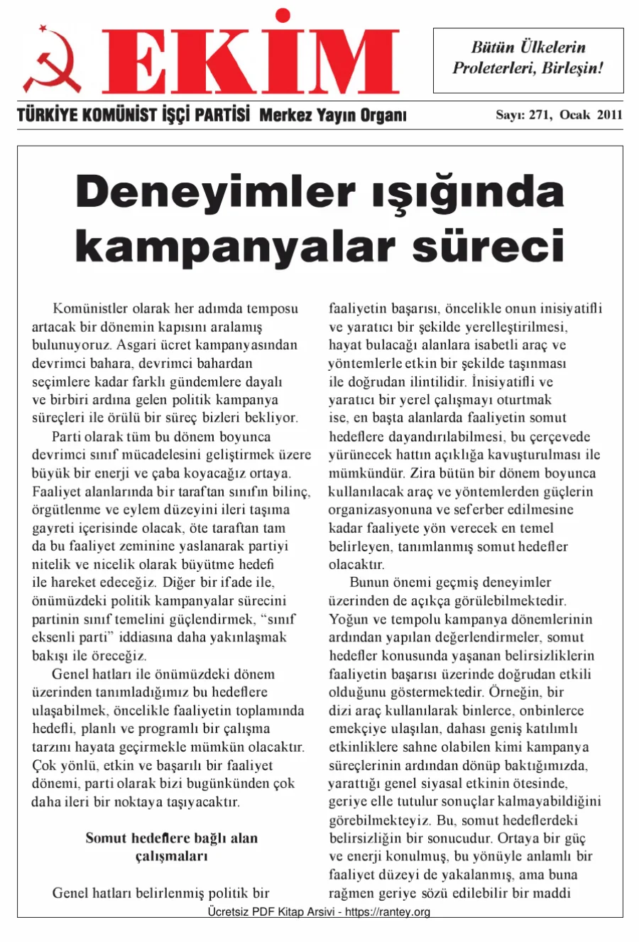 Ekim Sayı 271 - Ocak 2011 kapak görseli