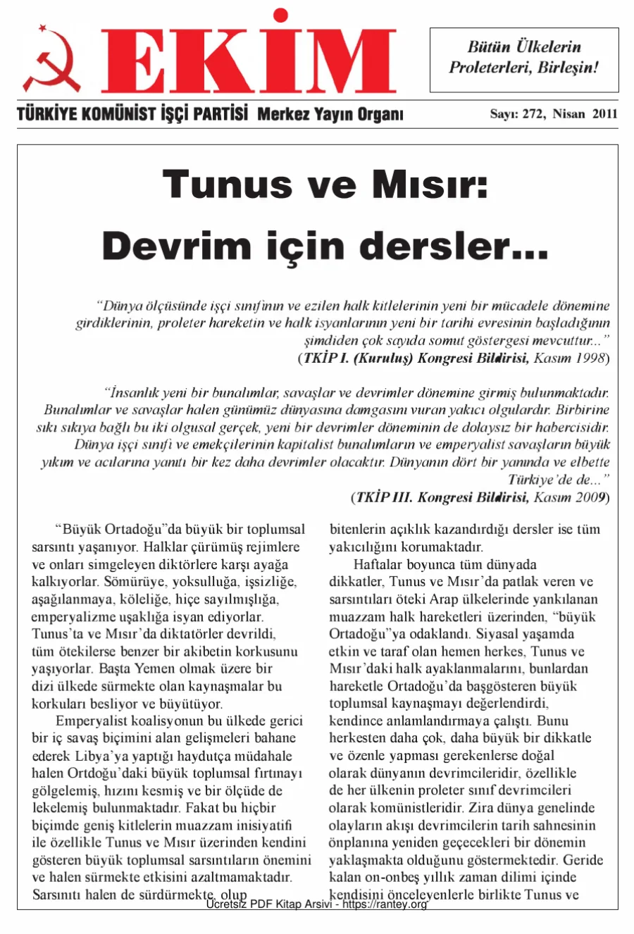 Ekim Sayı 272 - Nisan 2011 kapak görseli