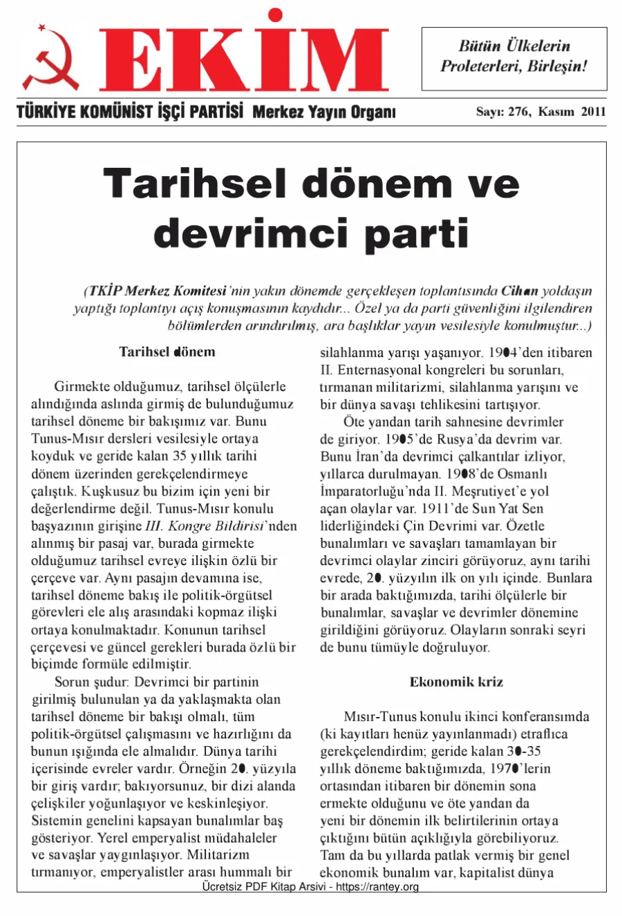 Ekim Sayı 276 - Kasım 2011 kapak görseli