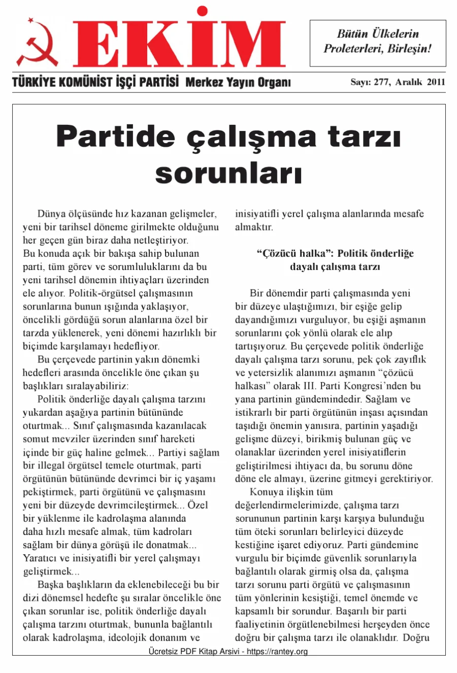 Ekim Sayı 277 - Aralık 2011 kapak görseli