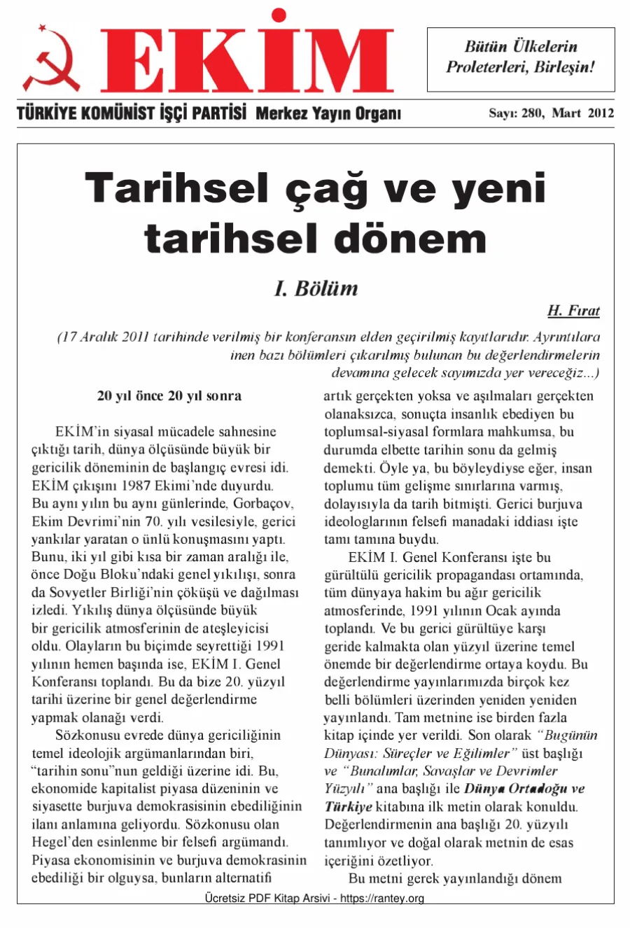 Ekim Sayı 280 - Mart 2012 kapak görseli