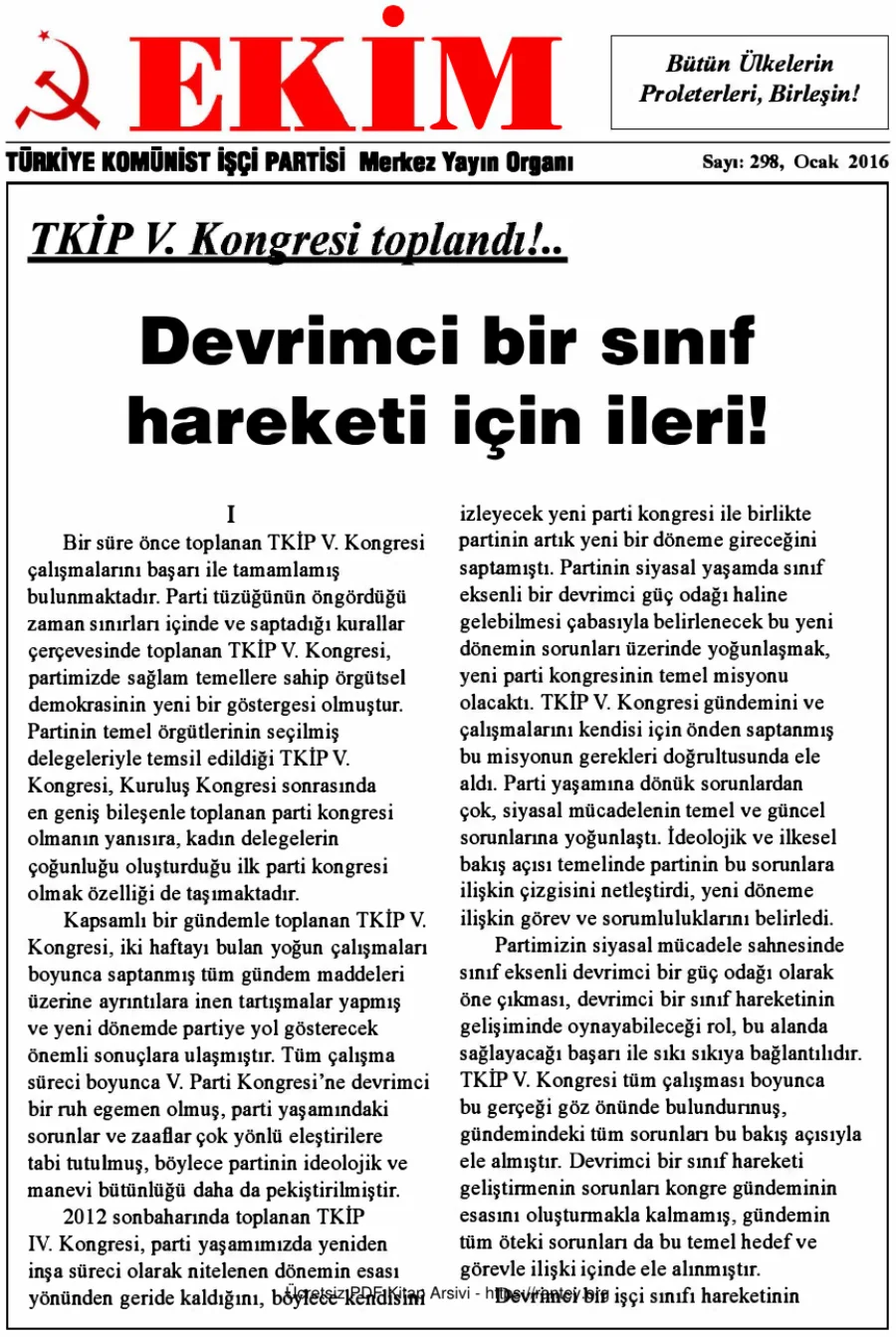 Ekim Sayı 298 - Ocak 2016 kapak görseli