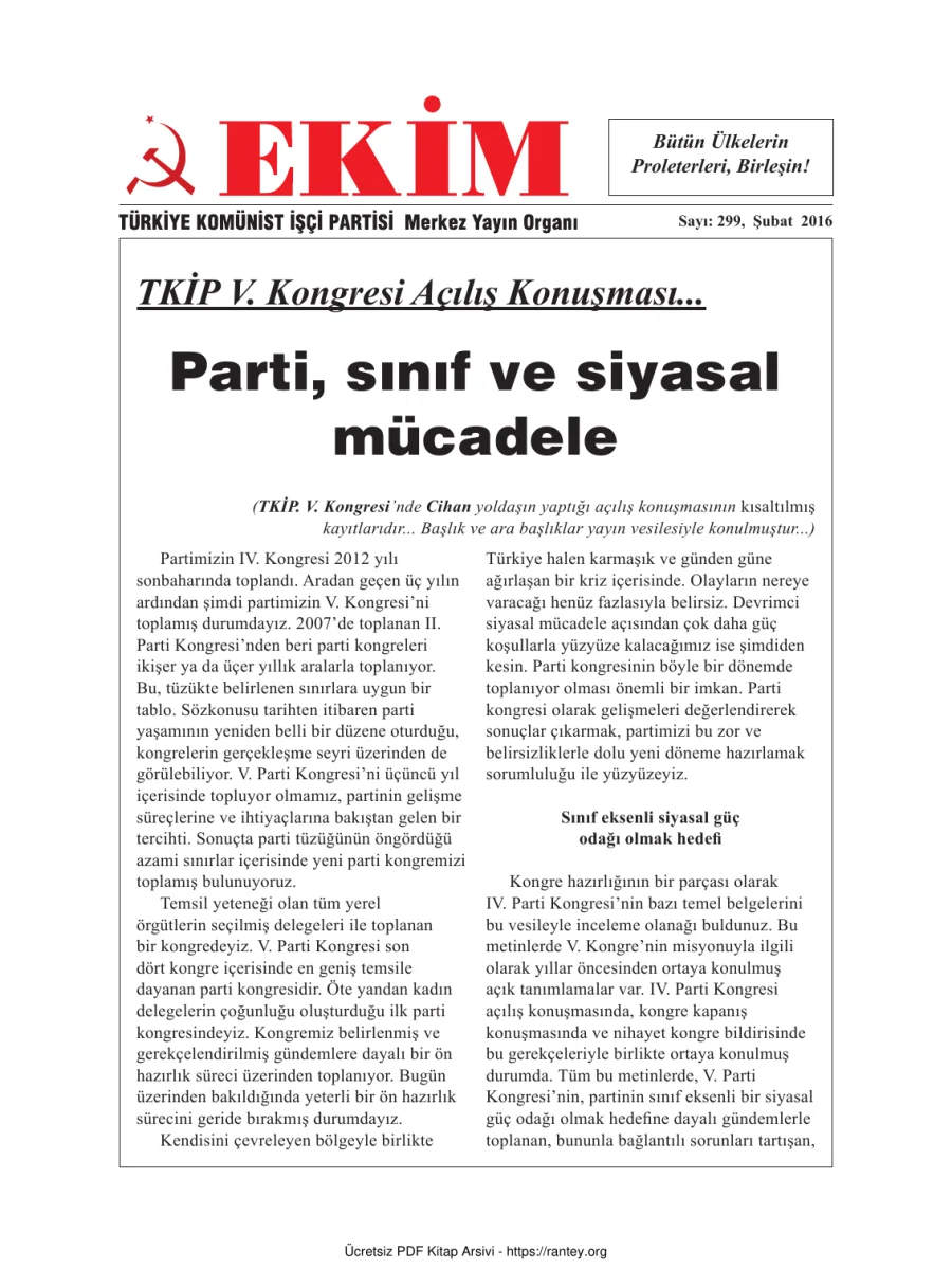 Ekim Sayı 299: Şubat 2016 kapak görseli