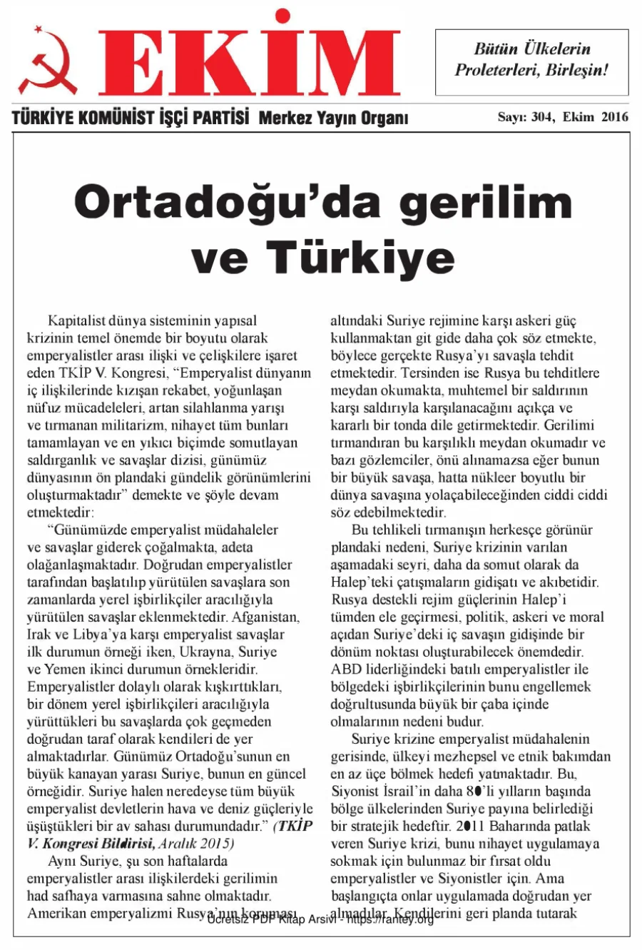 Ekim Sayı 304: Ekim 2016 kapak görseli