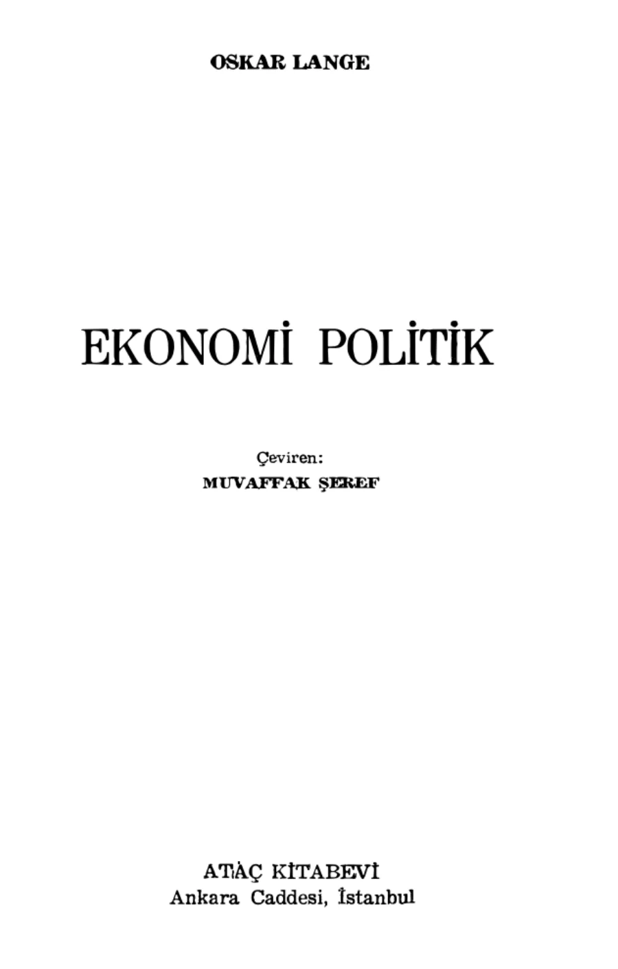 Ekonomi Politik kapak görseli