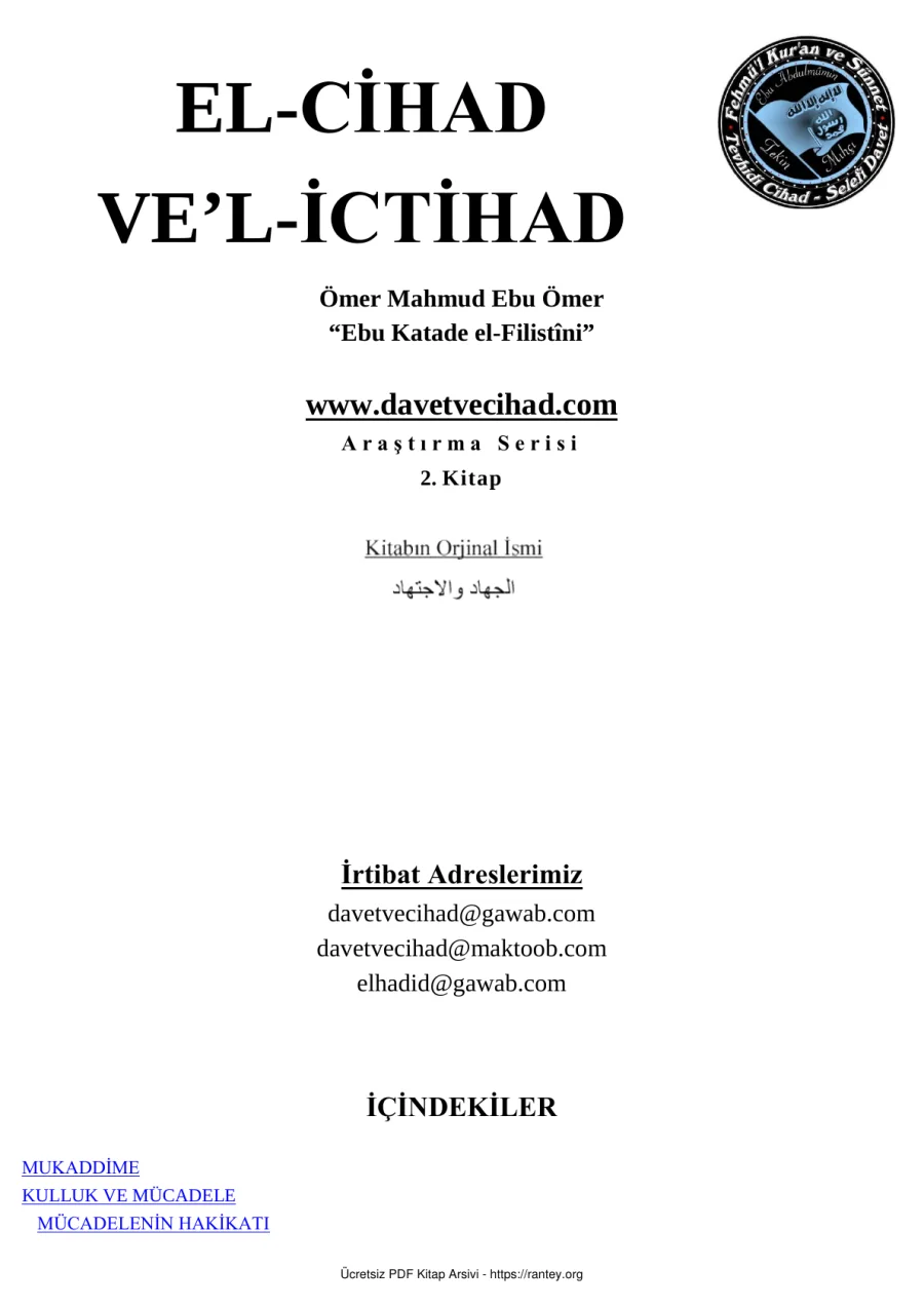 EL CİHAD VEL İCTİHAD Ebu Abdulmumin Tekin Mıhçı kapak görseli