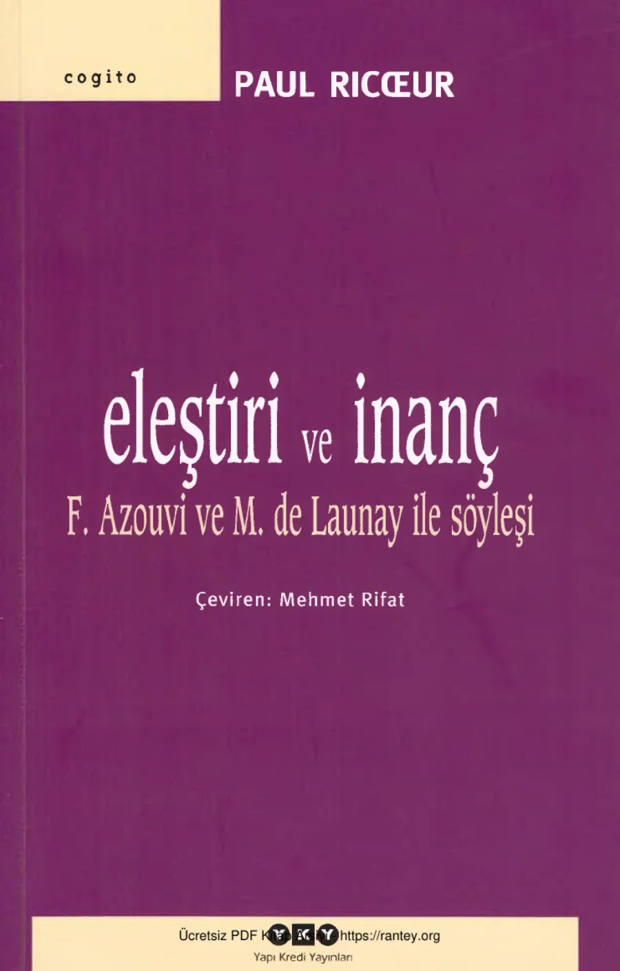 Eleştiri ve İnanç kapak görseli