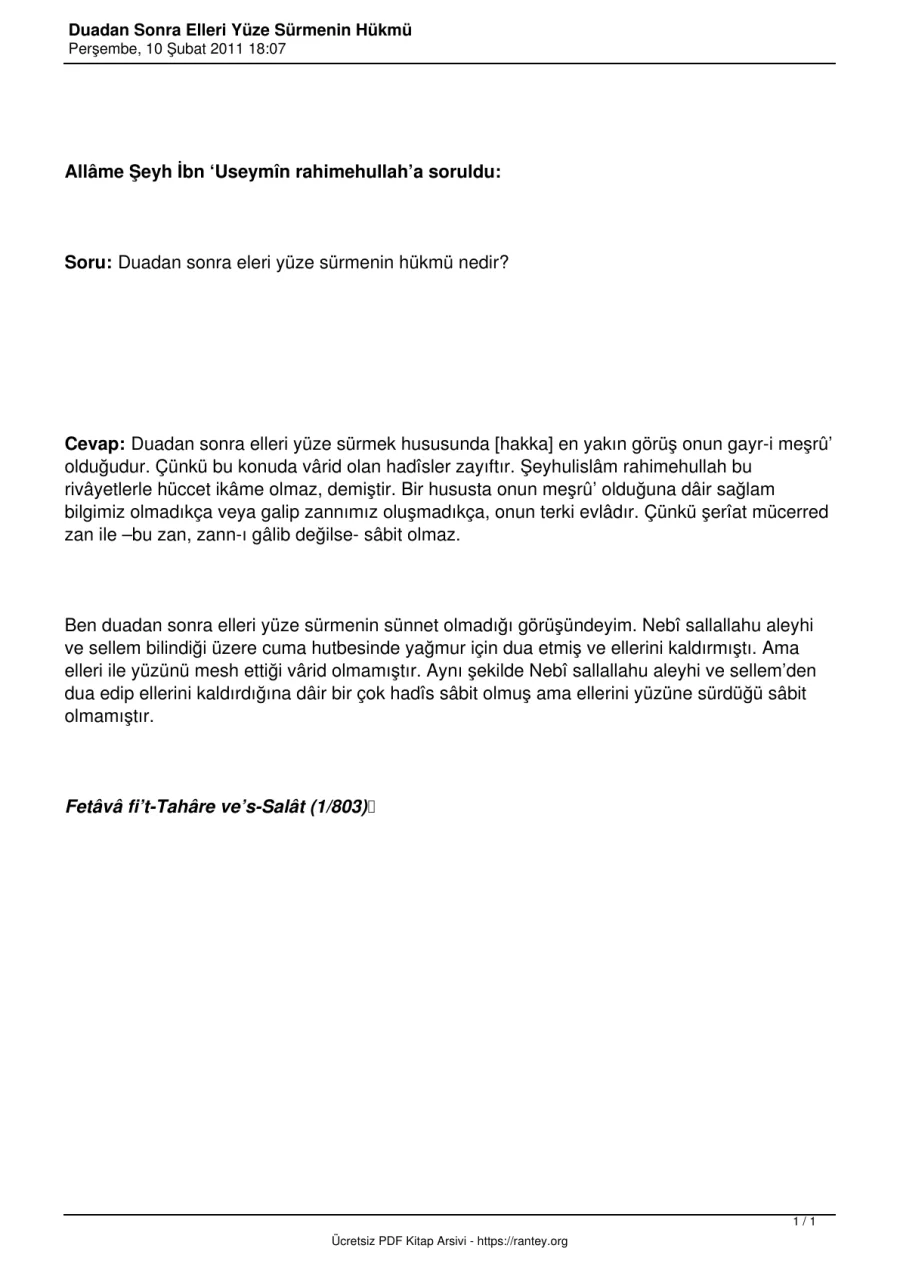 elleri yuze surmenin hukmu Ebu Abdulmumin Mıhçı kapak görseli