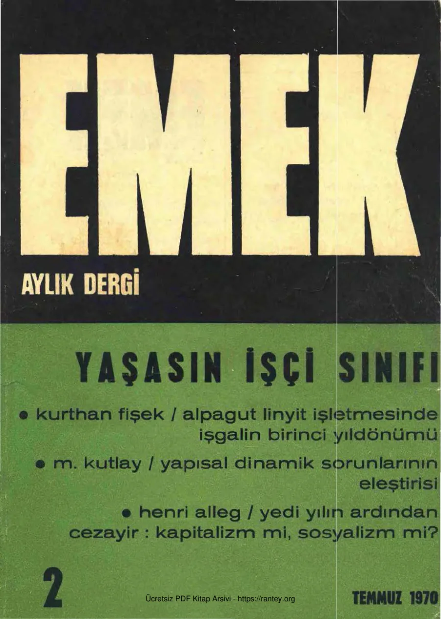 Emek Sayı 02 Temmuz 1970 kapak görseli