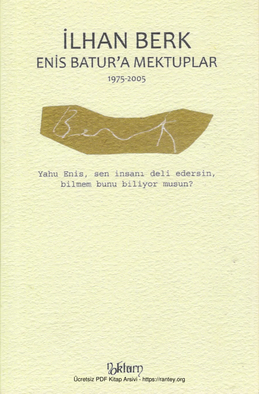 Enis Batura Mektuplar 1975 2005 kapak görseli