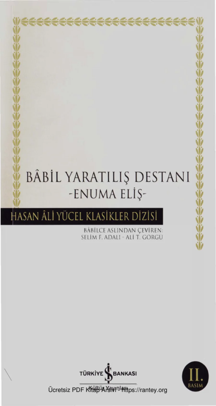 Enuma Eliş Babil Yaratılış Destanı kapak görseli
