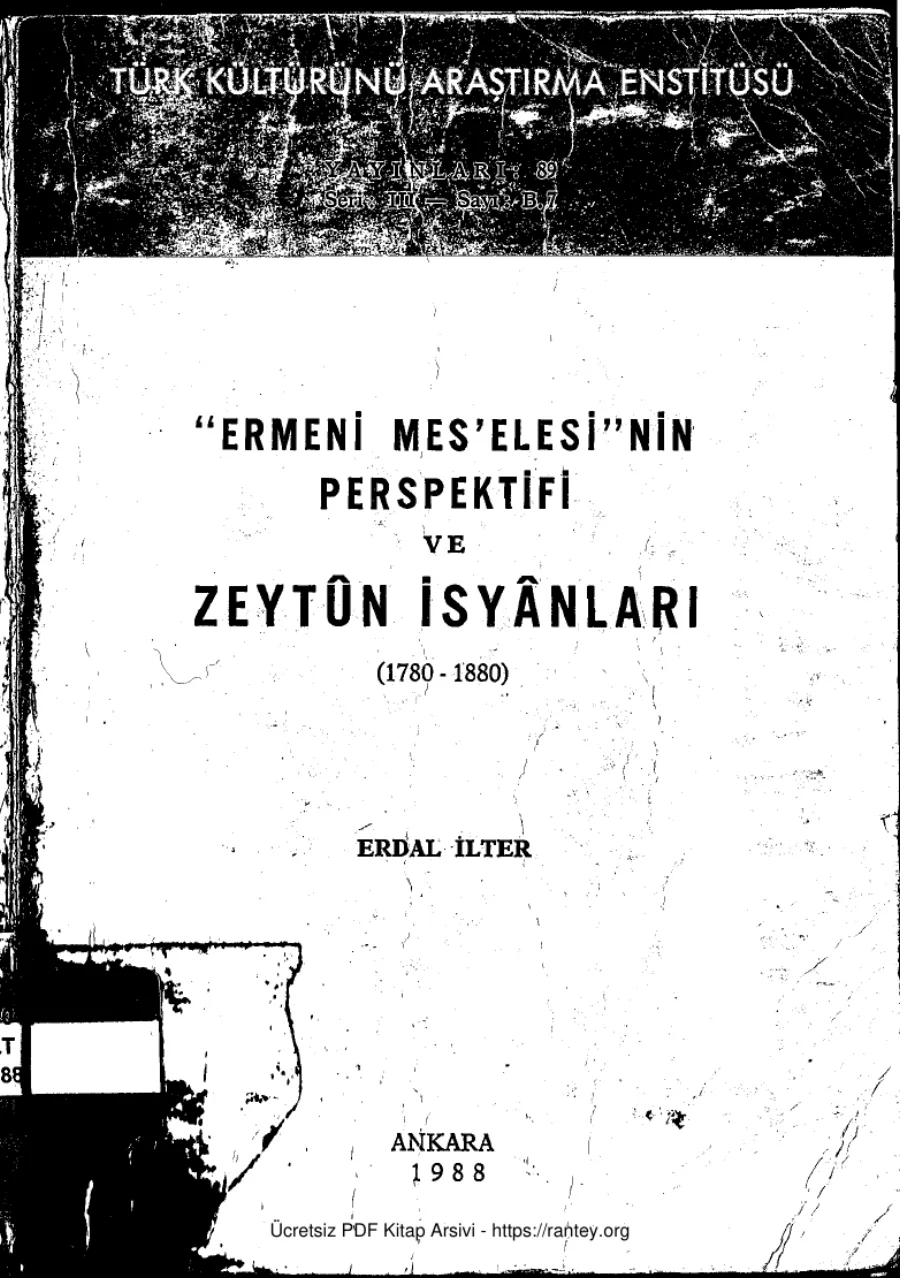 Ermeni Meselesinin Perspektifi ve Zeytun İsyanları 1780 1880 kapak görseli