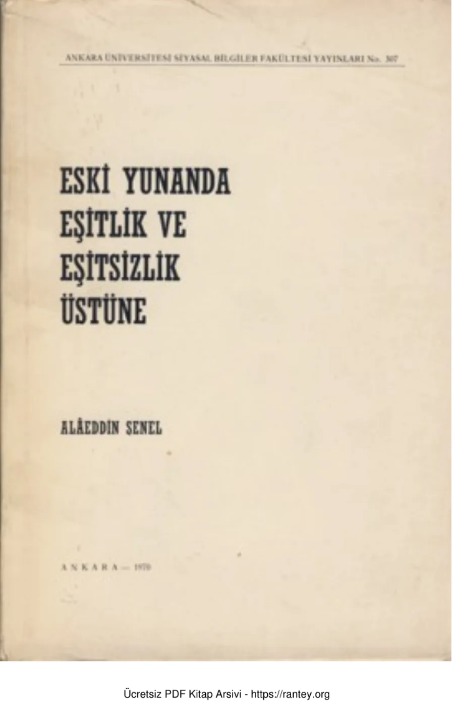Eski Yunan'da Eşitlik ve Eşitsizlik Üzerine kapak görseli