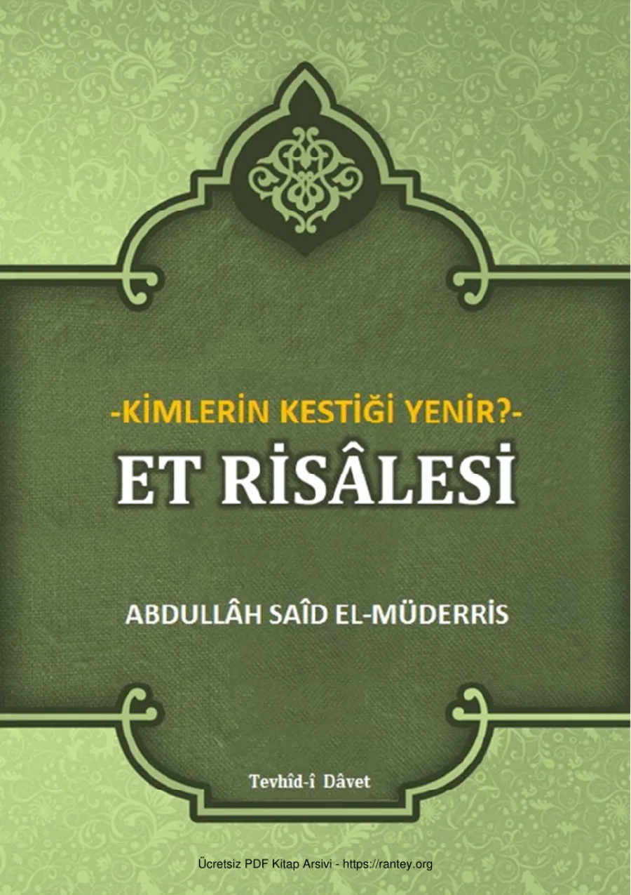 ET RİSLESİ Abdullh Sad el Müderris Ebu Abdulmumin Tekin Mıhçı kapak görseli