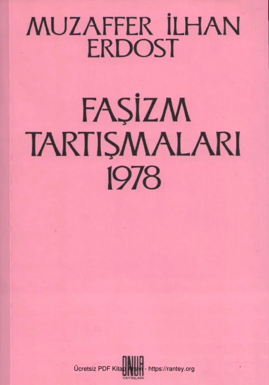 Faşizm Tartışmaları 1978 kapak görseli