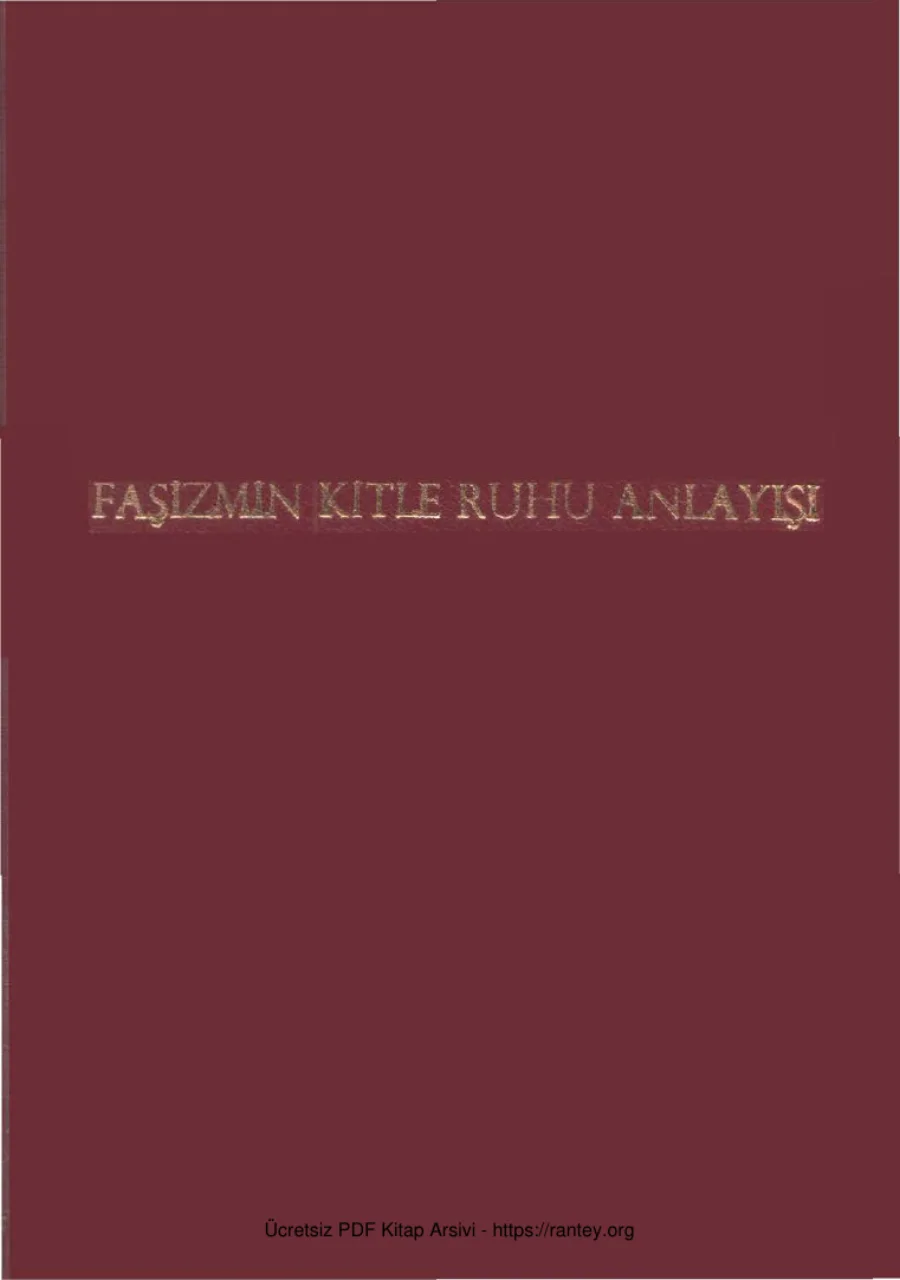 Faşizmin Kitle Ruhu Anlayışı kapak görseli