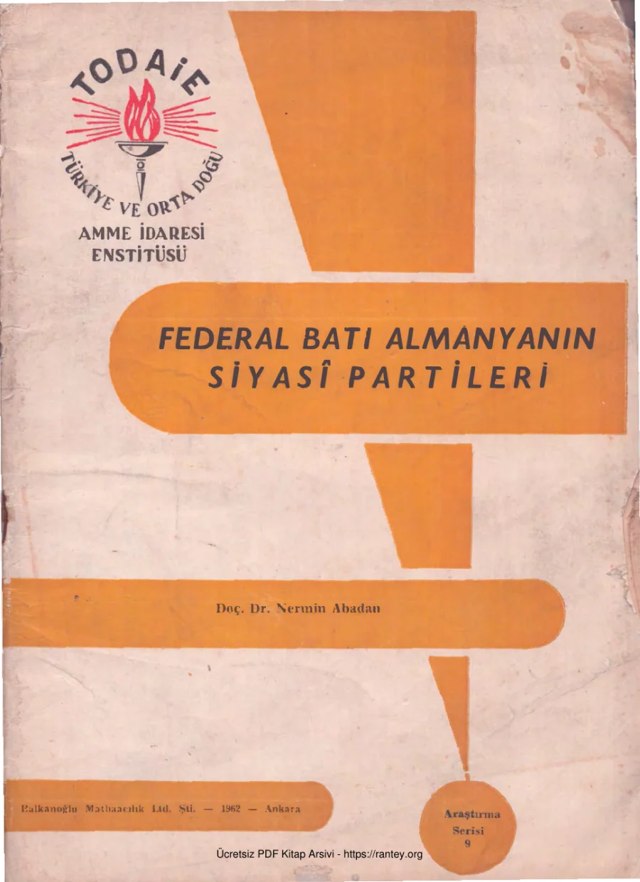 Fegeral Batı Almanyanın Siyasi Partileri TODAİE Yayınlar kapak görseli