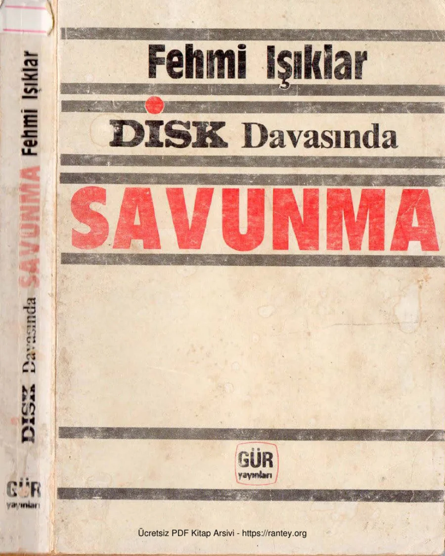 Fehmi Işıklar DİSK Davasında Savunma kapak görseli