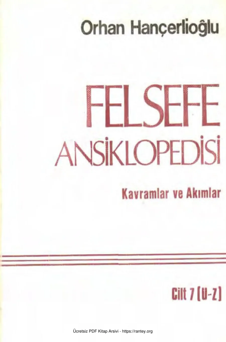 Felsefe Ansiklopedisi Cilt VII kapak görseli