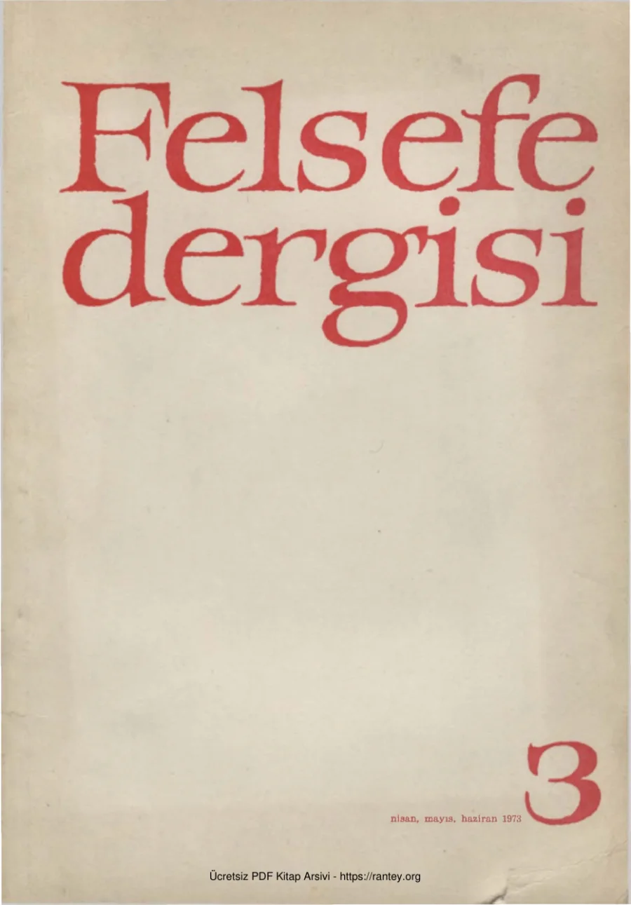 Felsefe Dergisi Sayı 003 Nisan Mayıs Haziran 1973 kapak görseli