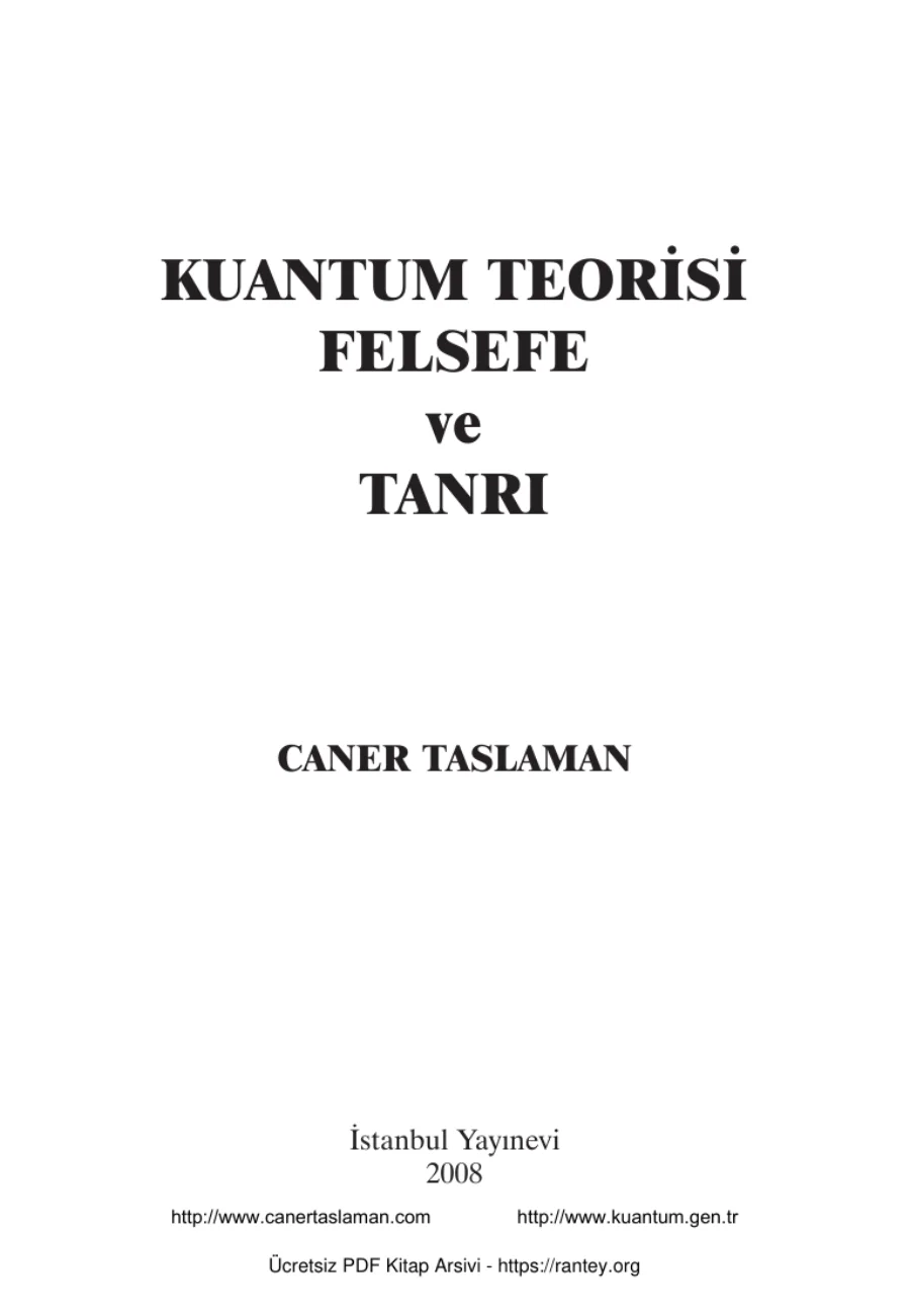 Felsefe ve Tanri Caner Taslaman kapak görseli