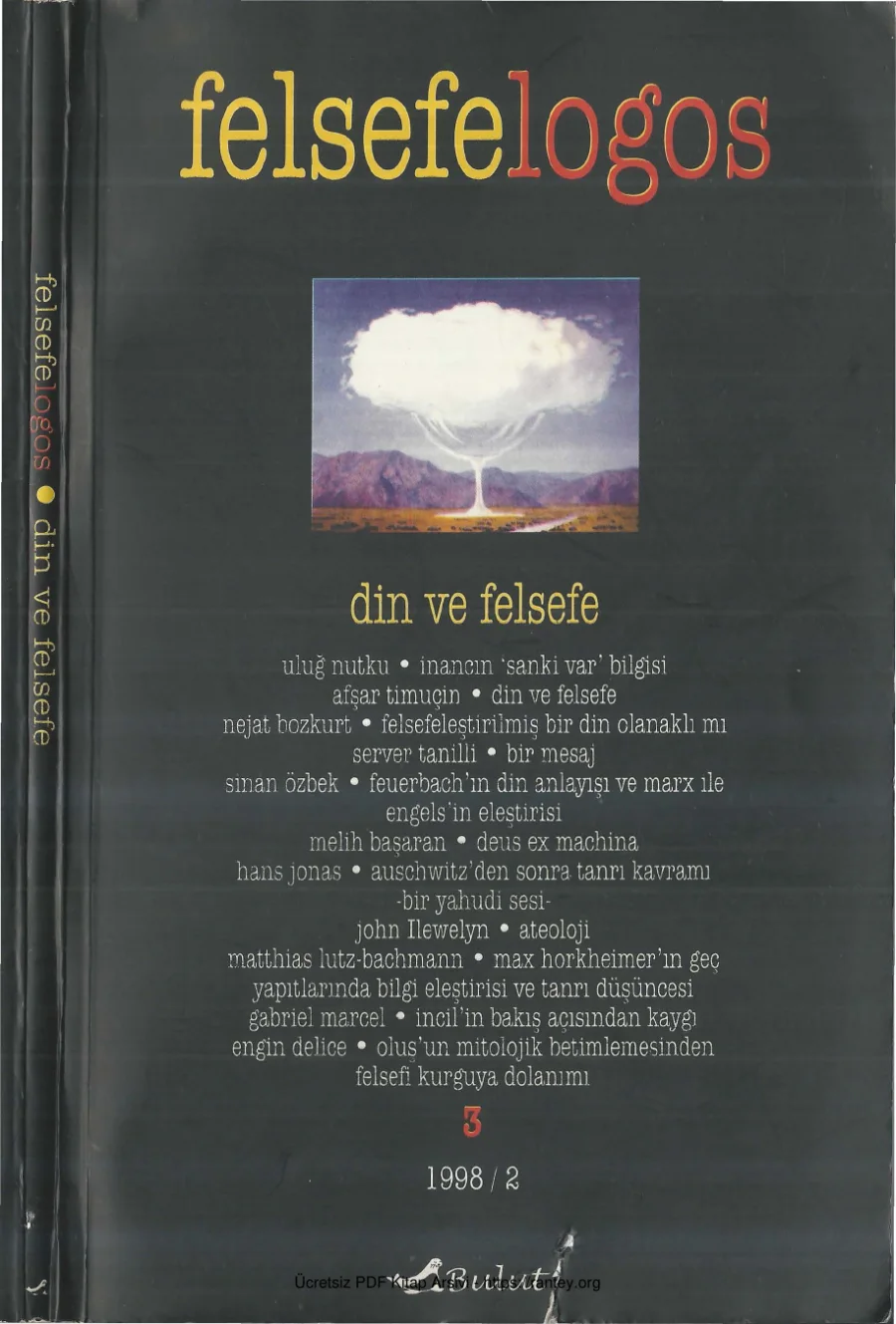 Felsefelogos Sayı 003 Din ve Felsefe Haziran 1998 kapak görseli