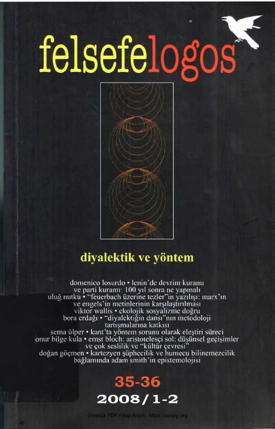 Felsefelogos Sayı 035 036 Diyalektik ve Yöntem Eylül 2008 kapak görseli