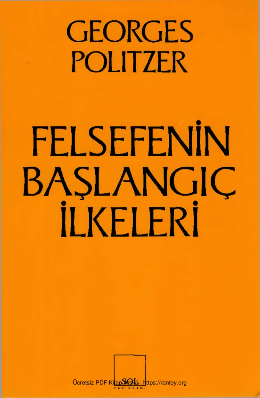Felsefenin Başlangıç İlkeleri kapak görseli