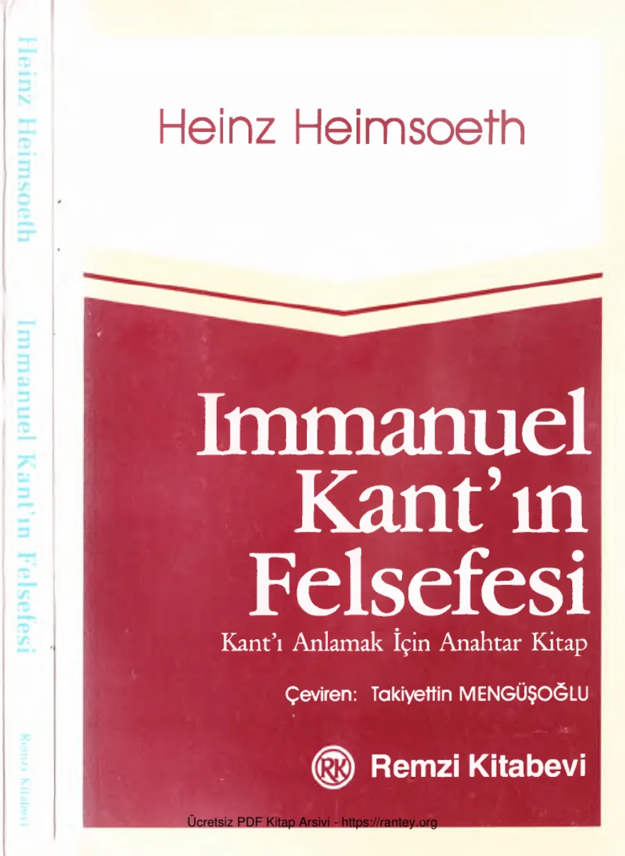 Felsefesi Heinz Heimsoeth kapak görseli