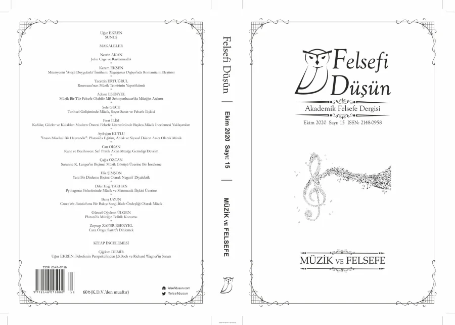 Felsefi Düşün Sayı 015 - Müzik ve Felsefe Ekim 2020 kapak görseli