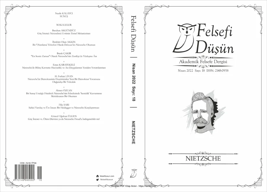 Felsefi Düşün Sayı 018 - Nietzsche Nisan 2022 kapak görseli