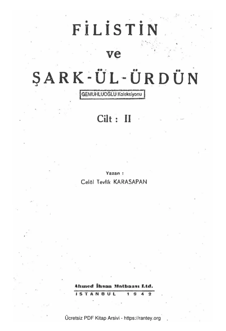 Filistin ve Şark ül Ürdün 2 kapak görseli