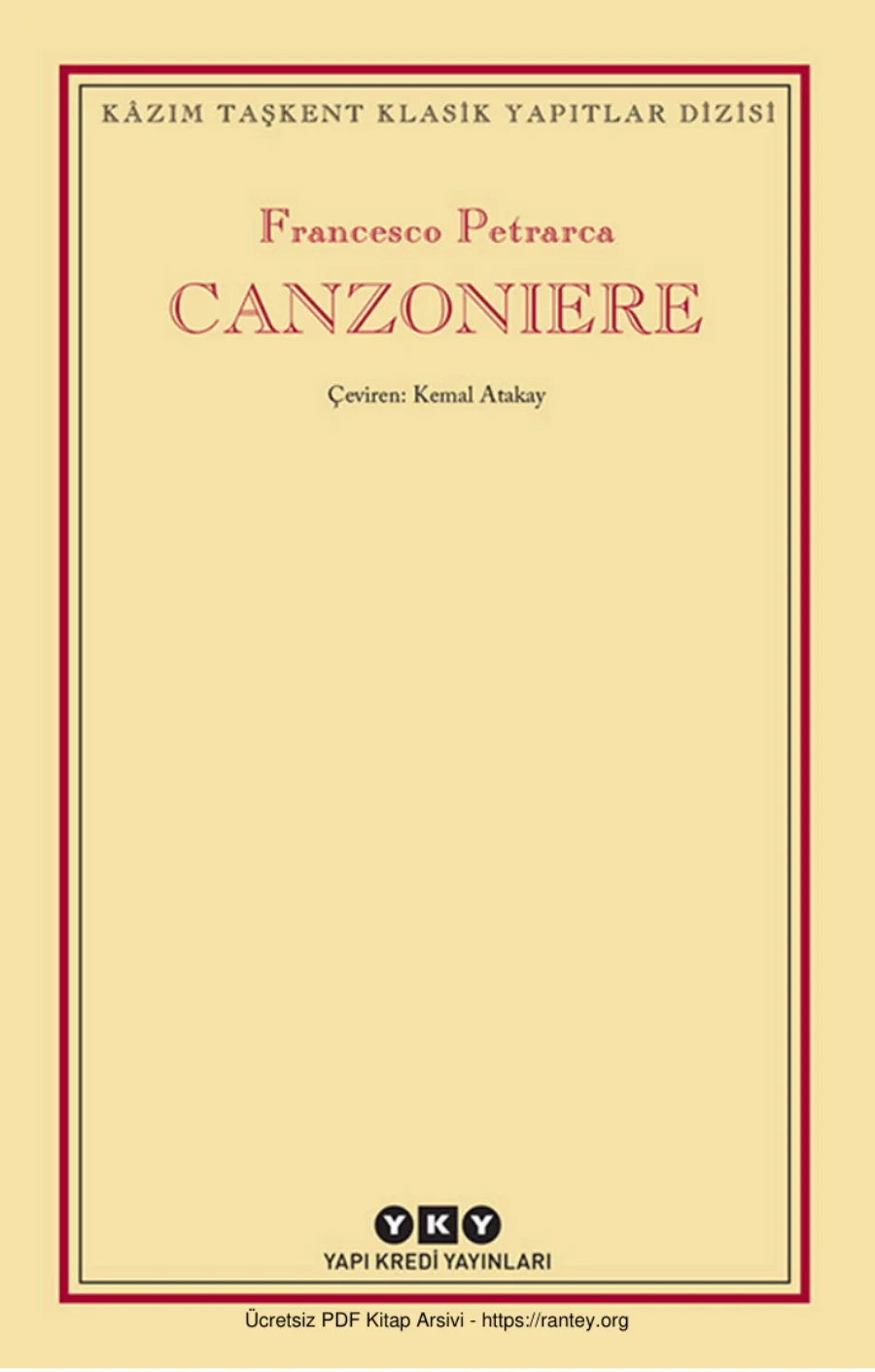 Francesco Petrarca Canzoniere kapak görseli